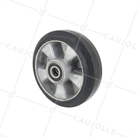 ROUE INDUSTRIELLE A ABSORPTION DE CHOC DIAMÈTRE 180 MM CHARGE 300 KG AXE 20MM BILLES - S2014180 • Caujolle