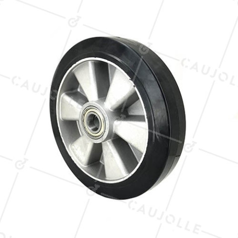 SHOCK-ABSORPTION RUBBER ROLLER 250 MM DIAMETER 25 MM BORE S2014 • Caujolle