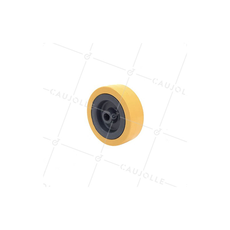 GALET DE MANUTENTION PVC JAUNE DIAMÈTRE 65 MM AXE 8 MM S2300E