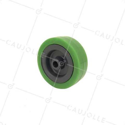GREEN PVC WHEEL 65 MM DIAMETER 8 MM BORE S2300E • Caujolle