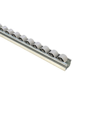RAIL ACIER DE 1M AVEC ROUES DE 28 MM DE DIAMÈTRE CHARGE 85 KG