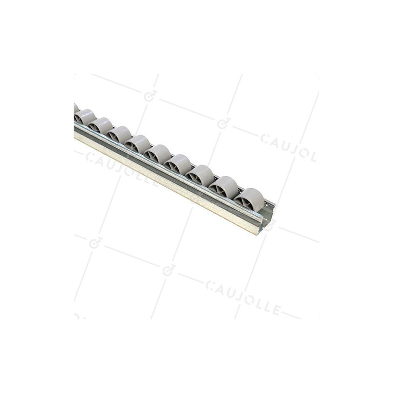 RAIL ACIER DE 1M AVEC ROUES DE 28 MM DE DIAMÈTRE CHARGE 85 KG