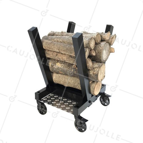 BLACK DESIGN LOG CARRIER CART • Caujolle