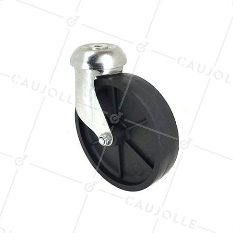 BLACK POLYPROPYLENE CASTOR 125 MM DIAMETER 80 KG MAX LOAD - S94 • Caujolle