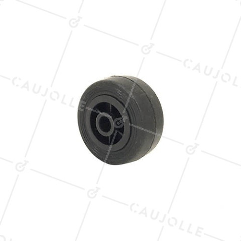 ROUE DE MANUTENTION CAOUTCHOUC DIAMÈTRE 50MM CHARGE 35KG AXE 10 MM - S2300 50 • Caujolle