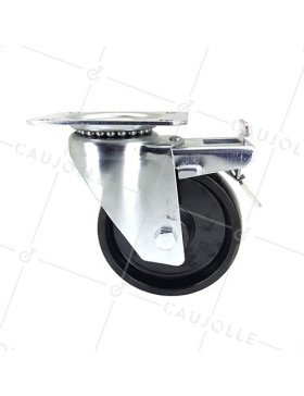 ROULETTE PIVOTANTE À FREIN RESISTANTE A LA CHALEUR DIAMETRE 150 MM CHARGE 200 KG - S2 270° 150AF