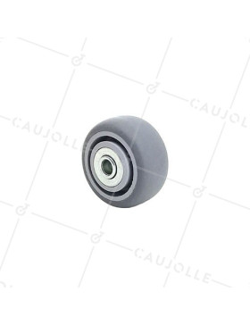 ROUE CAOUTCHOUC SOUPLE AVEC ROULEMENT À BILLES DIAMÈTRE 50 MM AXE 8 MM CHARGE 50 KG - S15/50RB • Caujolle