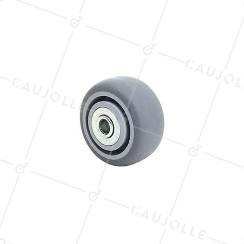 ROUE CAOUTCHOUC SOUPLE AVEC ROULEMENT À BILLES DIAMÈTRE 50 MM AXE 8 MM CHARGE 50 KG - S15/50RB • Caujolle