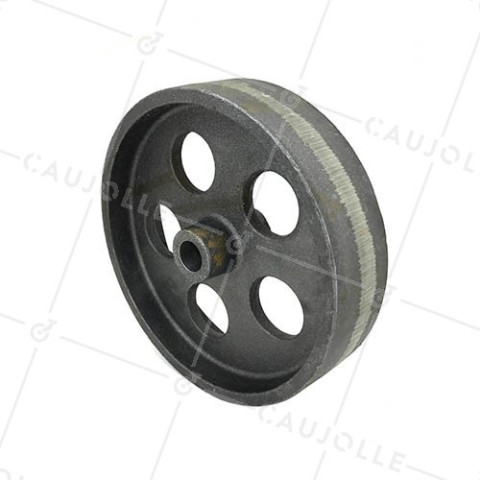 ROUE VINTAGE INDUSTRIELLE LISSE EN FONTE DIAMÈTRE 200 MM AXE 20 MM CHARGE 600 KG • Caujolle