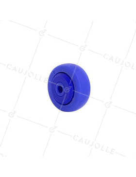 ROUE EN RESINE ACETAL À PROFIL PLAT AVEC ROULEMENT INOX DIAMÈTRE 51,8 MM AXE 8 MM CHARGE 60 KG • Caujolle