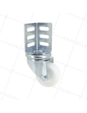 Castor ANGLE FIXING NYLON DIAMETER 50 MM LOAD 30 KG - S88N • Caujolle