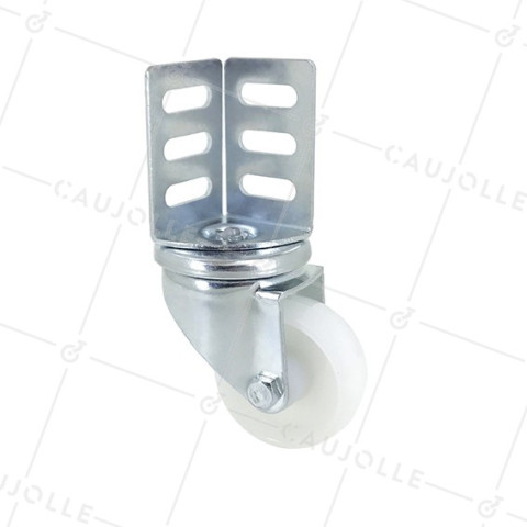 ROULETTE À FIXATION D'ANGLE EN NYLON DIAMÈTRE 50 MM CHARGE 30 KG - S88N • Caujolle