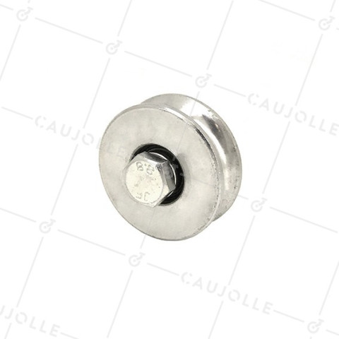 ROUE DE PORTAIL COULISSANT À GORGE RONDE DIAMÈTRE 50 MM POUR RAIL ROND DE 10 MM CHARGE 200 KG AXE 10 MM - GAGR50 • Caujolle