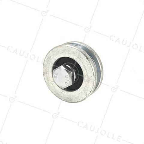 ROUE DE PORTAIL À GORGE CARRÉE DIAMÈTRE 50 MM POUR RAIL CARRÉ DE 8 MM  CHARGE 200 KG AXE 10 MM - GAGC50 • Caujolle