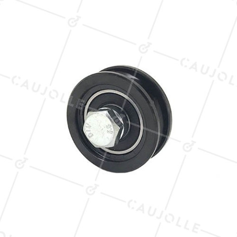 ROUE DE PORTAIL COULISSANT NOIRE RÉSISTANTE À GORGE RONDE DIAMÈTRE 50 MM POUR RAIL ROND DE 10 MM CHARGE 200 KG - GAGR50N • Caujolle