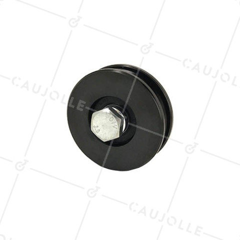 ROUE DE PORTAIL COULISSANT NOIRE RÉSISTANTE DIAMÈTRE 60 MM POUR RAIL ROND DE 10 MM CHARGE 200 KG AXE 10 MM - GAGR60N • Caujolle