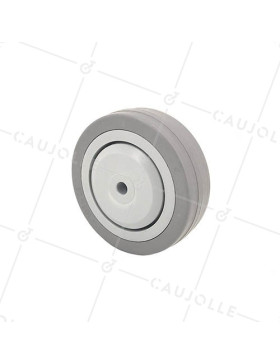 ROUE CAOUTCHOUC SILENCIEUSE ROULEMENT À BILLES DIAMÈTRE 100 MM CHARGE 80 KG AXE 8 MM BILLES • Caujolle