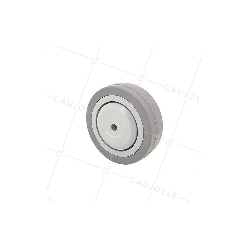 GALET MANUTENTION CAOUTCHOUC GRIS ROULEMENT À BILLES DIAMÈTRE 100MM