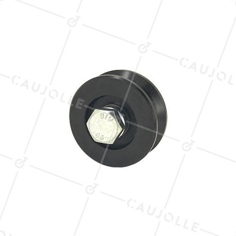 ROUE DE PORTAIL COULISSANT NOIRE RÉSISTANTE À GORGE Y DIAMÈTRE 50 MM POUR RAIL TRIANGULAIRE CHARGE 200 KG AXE 10 MM - GAGY50N • Caujolle