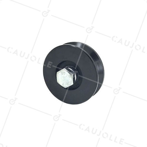 ROUE DE PORTAIL COULISSANT NOIRE RÉSISTANTE À GORGE Y DIAMÈTRE 60 MM POUR RAIL TRIANGULAIRE CHARGE 200KG AXE 10 MM - GAGY60N • Caujolle