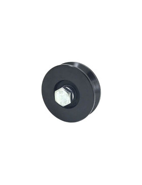 BLACK DOOR ROLLER WITH ROUND HORN 80 MM DIAMETER