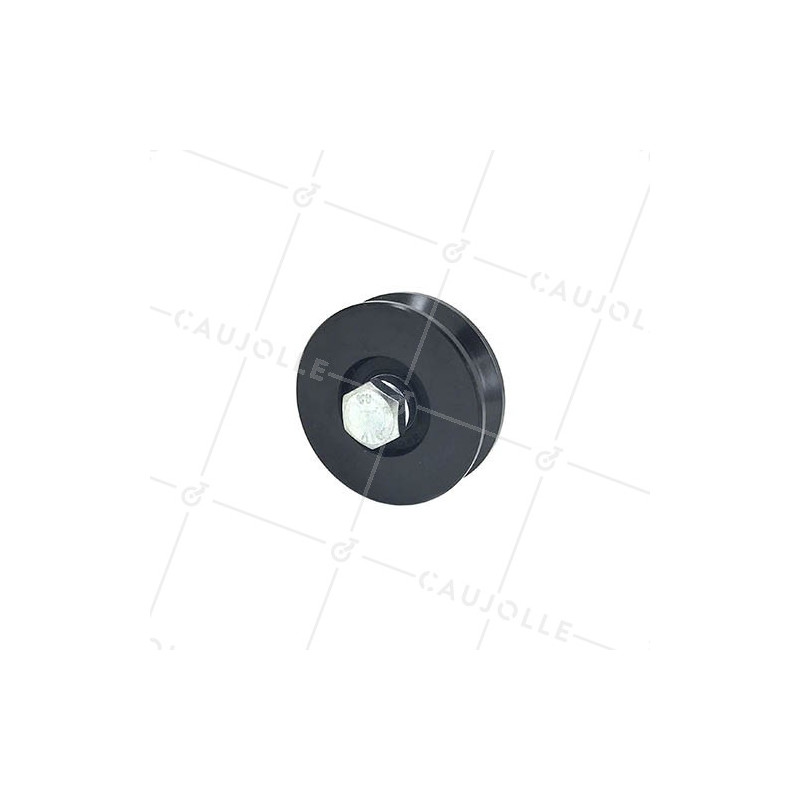 BLACK DOOR ROLLER WITH ROUND HORN 80 MM DIAMETER