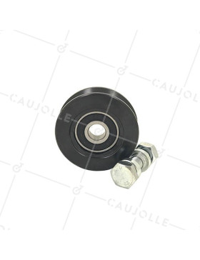 BLACK DOOR ROLLER WITH ROUND HORN 80 MM DIAMETER