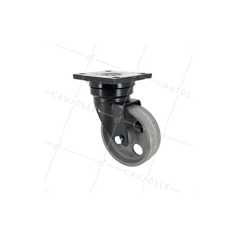 ROULETTE VINTAGE EN FONTE PIVOTANTE DIAMÈTRE 100MM CHARGE 250KG - INDUSTYL100P