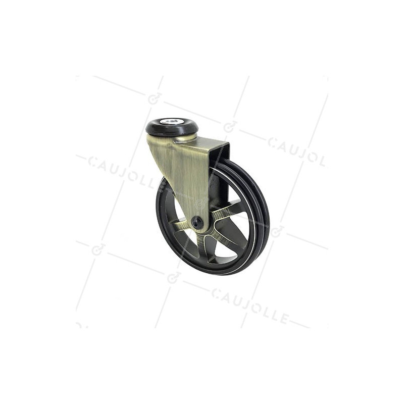 Castor RETRO DESIGN IN GOLD ALUMINUM DIAMETER 100 MM LOAD 55KG - GOLDSTYL100O