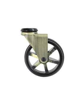 ROULETTE DESIGN RÉTRO EN ALUMINIUM DORÉ DIAMÈTRE 100 MM CHARGE 55KG À FIXATION DE 10 MM - GOLDSTYL100O