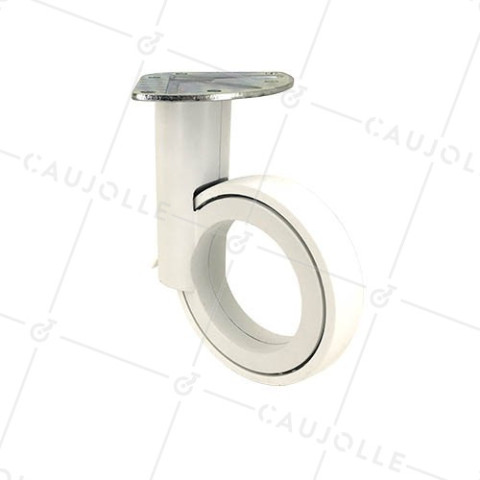 ROULETTE FUTURISTE BLANCHE À PLATINE DIAMÈTRE 110 MM CHARGE 45KG - GRAVITY110PB • Caujolle