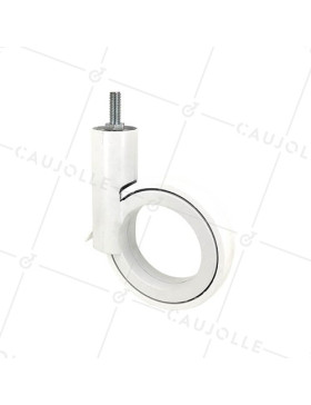 ROULETTE FUTURISTE BLANCHE À TIGE FILETÉE DE 10 MM DIAMÈTRE 110 MM CHARGE 45KG - GRAVITY 110TFB • Caujolle