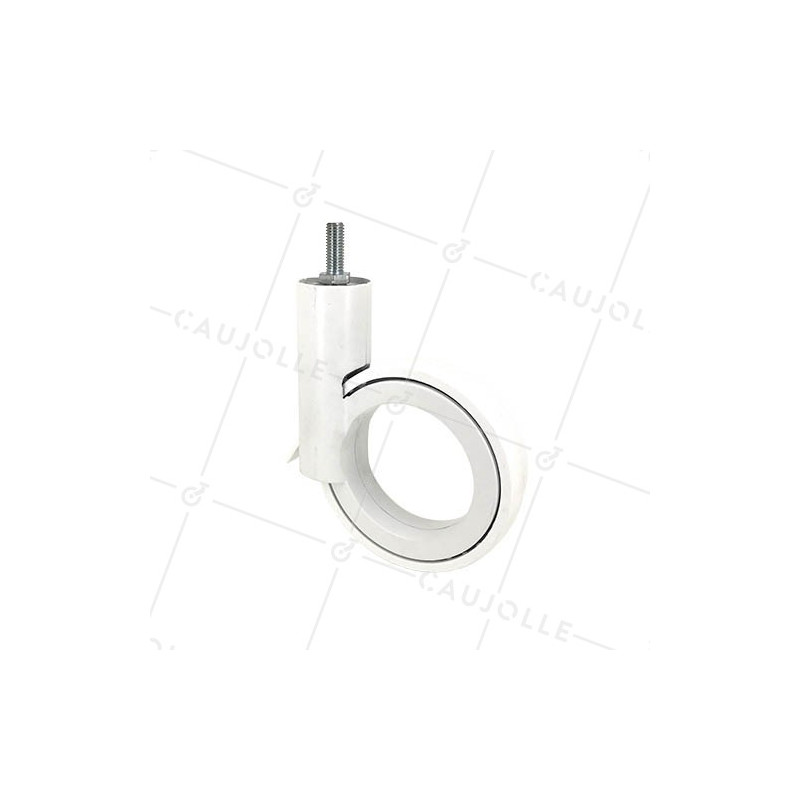 ROULETTE FUTURISTE BLANCHE À TIGE FILETÉE DE 10 MM DIAMÈTRE 110 MM CHARGE 45KG - GRAVITY 110TFB