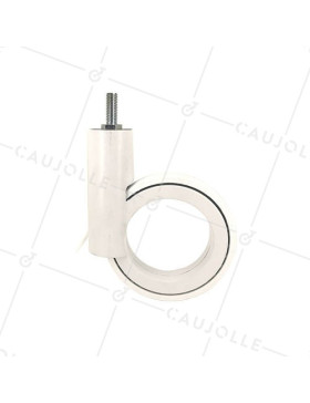 ROULETTE FUTURISTE BLANCHE À TIGE FILETÉE DE 10 MM DIAMÈTRE 110 MM CHARGE 45KG - GRAVITY 110TFB