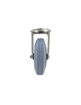 ROULETTE À OEIL INOX ET CAOUTCHOUC DIAMÈTRE 125 MM CHARGE 110 KG À FIXATION DE 12 MM - INOX O 125C