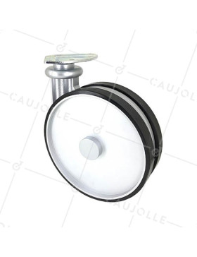 GREY DESIGNER CASTOR FOR SOFA DIAMETER 185 MM MAX LOAD 80 KG - TWINNED180P • Caujolle