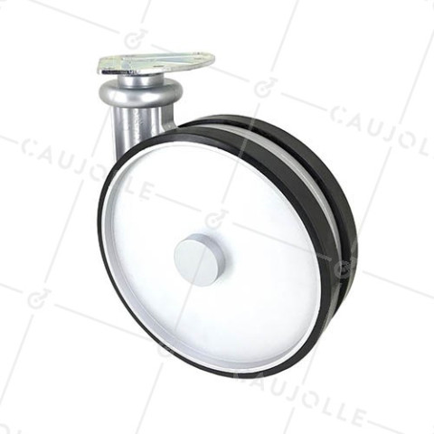 ROULETTE DESIGN GRISE POUR CANAPÉ DIAMETRE 185 MM CHARGE 80 KG - TWINNED180P • Caujolle