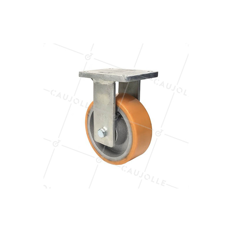 FIXED CAST IRON AND POLYURETHANE CASTER 1400 KG DIAMETR 200 MM - STEC 200F