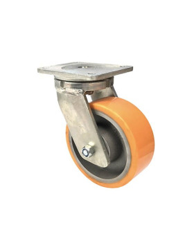 ROULETTE PIVOTANTE EN FONTE POLYURÉTHANE DIAMÈTRE 200 MM CHARGE 1400 KG - STEC 200PIV