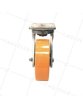 ROULETTE PIVOTANTE EN FONTE POLYURÉTHANE DIAMÈTRE 250 MM CHARGE 1800 KG - STEC 250PIV
