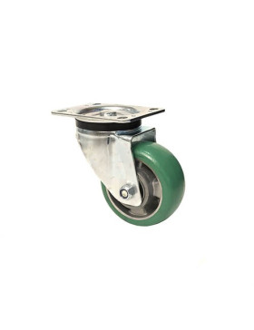 ROULETTE PIVOTANTE EN POLYURÉTHANE SUPER ÉLASTIQUE PREMIUM DIAMÈTRE 125 MM CHARGE 400KG - S76V125P