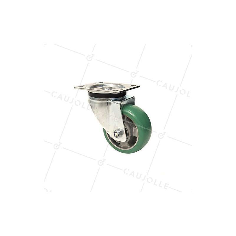 SWIVEL CASTOR IN SUPPLE POLYURETHANE 125 MM DIAMETER MAX LOAD 400 KG - S76V125P