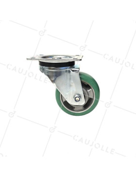 SWIVEL CASTOR IN SUPPLE POLYURETHANE 125 MM DIAMETER MAX LOAD 400 KG - S76V125P