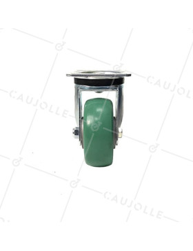 ROULETTE PIVOTANTE EN POLYURÉTHANE SUPER ÉLASTIQUE PREMIUM DIAMÈTRE 125 MM CHARGE 400KG - S76V125P