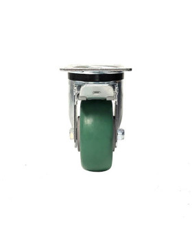 BRAKED SWIVEL CASTER EN FLEXIBLE POLYURETHANE DIAMETER 125 MM MAX LOAD 400 KG - S76V125AF