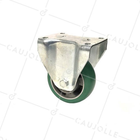 FIXED CASTOR IN PREMIUM ULTRA-SUPPLE POLYURETHANE 125 MM DIAMETER 400 KG MAX LOAD - S77V125 • Caujolle