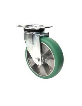 SWIVEL CASTER IN SUPPLE POLYURETHANE DIAMETER 200 MM MAX LOAD 500 KG - S76V200P