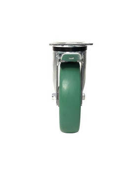 BRAKED SWIVEL CASTOR IN SUPPLE POLYURETHANE DIAMETER 200 MM MAX LOAD 500 KG - S76V200PAF
