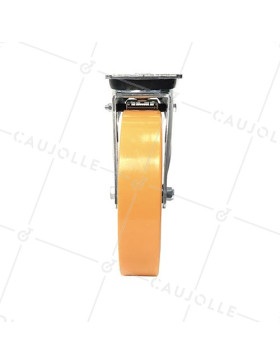 Pivoting swivel caster with brake, polyurethane rim in aluminium, diameter 250 mm max load 1000 kg - S78ARAF 250