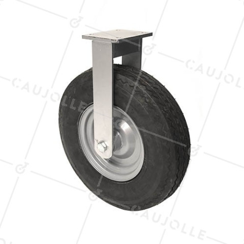 FIXED ULTRA LARGE PNEUMATIC CASTOR 414 MM DIAMETER 300 KG MAX LOAD - S21-1-400FIXE  • Caujolle